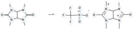 Mebicar is used to produce 3,7-dihydroxy-2,4,6,8-tetramethyl-2,4,6,8-tetraazabicyclo[3.3.0]octane-3,7-diylium bis(trifluoromethanesulfonate).